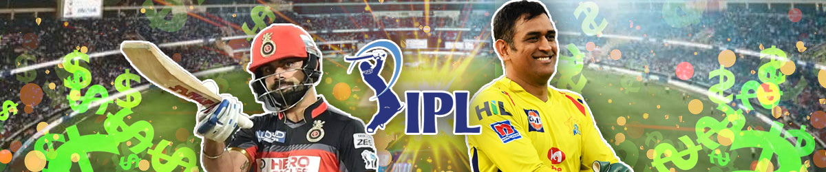 IPL logo with Virat Kohli and MS Dhoni