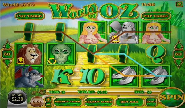 World of Oz slot game from Rival