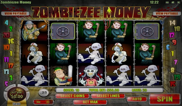 Zombiezee Money slot game from Rival