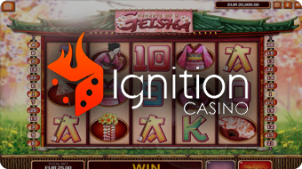 Secrets of Geisha Slot Machine With Ignition Casino Logo