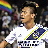 Efrain Alvarez playing for LA Galaxy