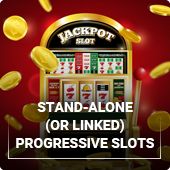 Stand alone slot machines with progressive jackpots