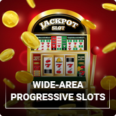 Wide area progressive slot machines