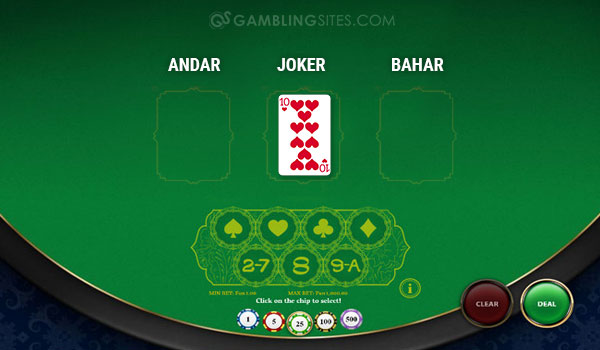 In Andar Bahar you simply have to guess which side will receive the matching card first.