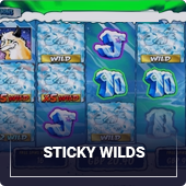Sticky wilds slot machine feature