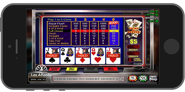 Video poker at Las Atlantis’ mobile casino