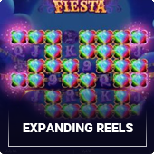 Slot machines with expanding reels
