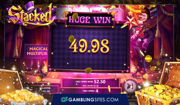 You can win big playing the Stacked online slot machine.