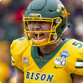 Trey Lance playing football for North Dakota State