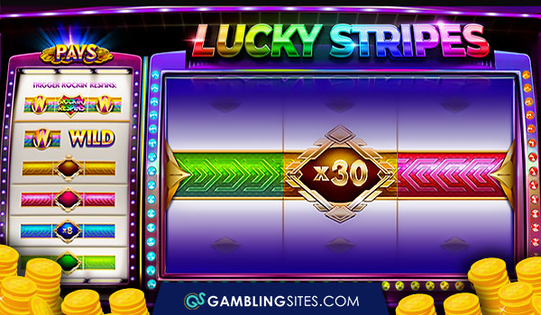 Lucky Stripes uses colored stripes for symbols.