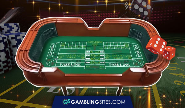 The betting area on a casino craps table.