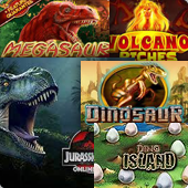 Slots with a volcano or dinosaur theme