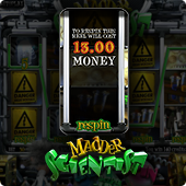 Reel re-spins feature on the Madder Scientist slot game