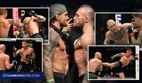 Conor McGregor and Dustin Poirier Facing Off in the Ring