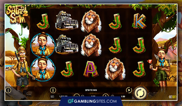 The Safari Sam 2 slot machine has amazing graphics.