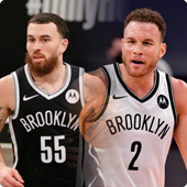 Mike James and Blake Griffin in Nets Uniform