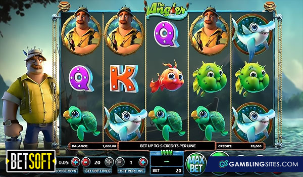 The Angler online slot by Betsoft.