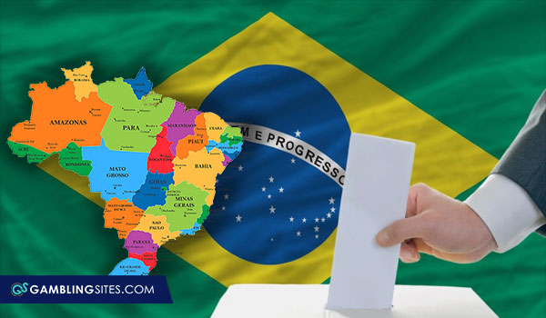 Casting Voting Ballot with Brazilian Flag