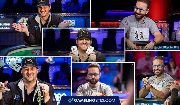 Montage of Phil Hellmuth and Daniel Negreanu