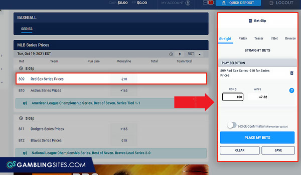 How to fill out your online bet slip.