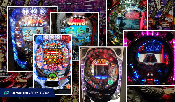 Examples of pachinko machines.