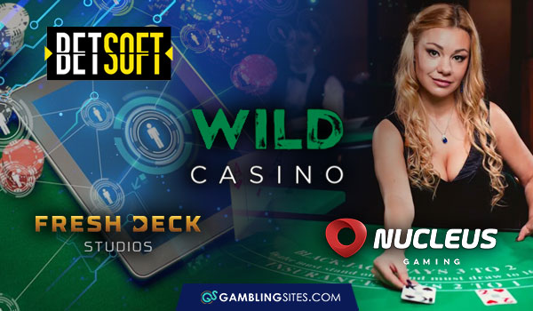 WildCasino.ag offers digital and live dealer games from Betsoft, Nucleus Gaming, Fresh Deck Studios, and others.