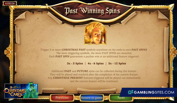 A Christmas Carol free spins feature
