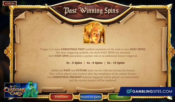 A Christmas Carol free spins feature