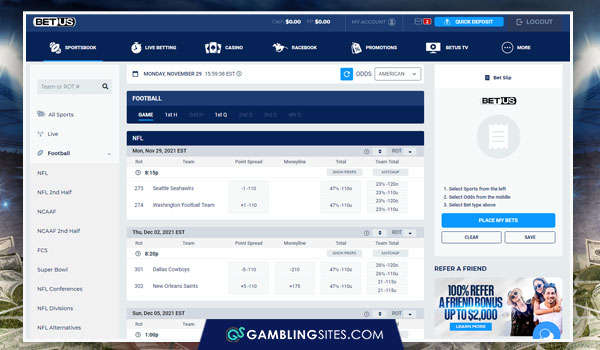 Football betting at BetUS.