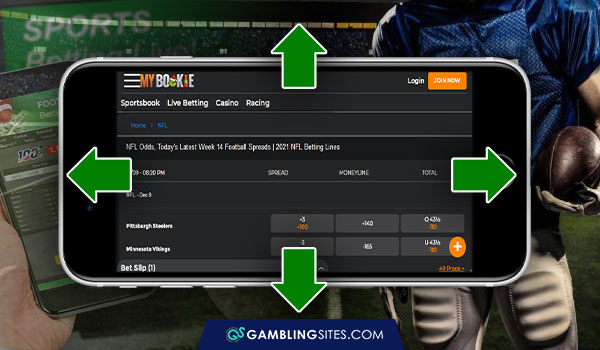 NFL bettors will appreciate how easy the MyBookie app is to use.