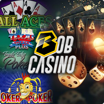 Collage of Recommended Poker Games on Bob Casino