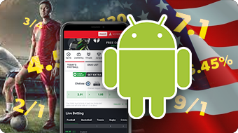 Android Logo Over Mobile Phone Displaying BetOnline