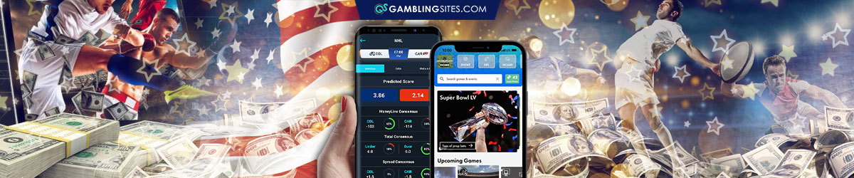 Two Mobile Devices Displaying US Sports Betting