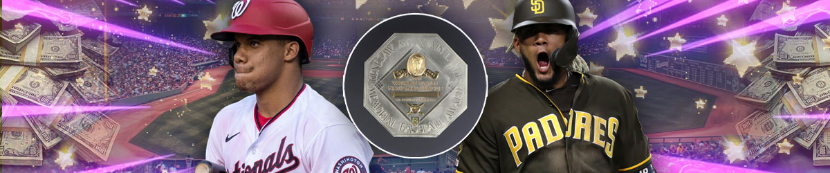 Juan Soto and Fernando Tatis Jr. with MVP Trophy
