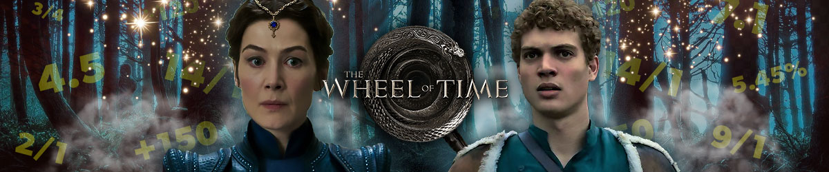 Wheel of Time logo, fantasy TV and odds, Moiraine Damodred and Rand al’Thor