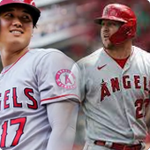 Shohei Ohtani and Mike Trout from the LA Angels