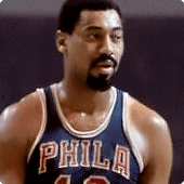 Wilt Chamberlain in a Philadelphia Warriors uniform during a game