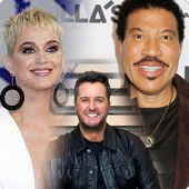 Collage of Katy Perry, Luke Bryan, and Lionel Ritchie