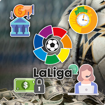 Criteria for La Liga Betting Sites, Bank Icon, Money Icon, Time Icon