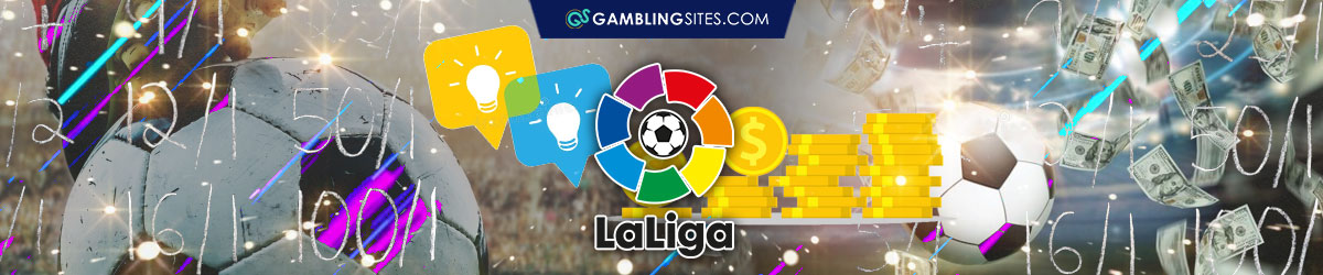 La Liga Betting Tips, Banner of Soccer With Gold Coins, La Liga Logo