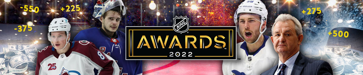 NHL Awards logo, yellow odds, NHL Players and Coach