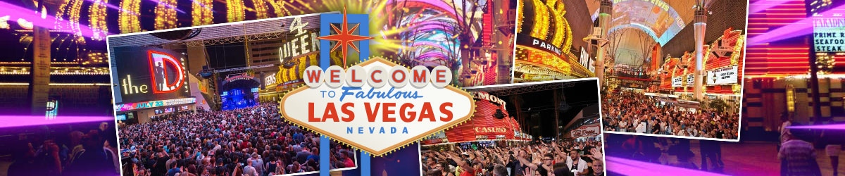 Welcome to Las Vegas sign, Downtown Vegas crowd images