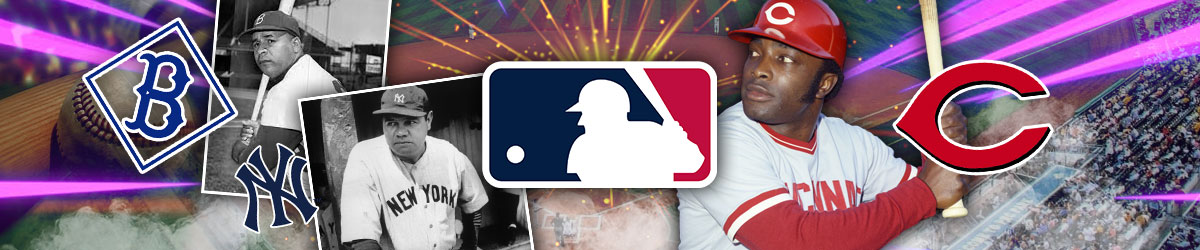 MLB logo, MLB team logos, old time baseball players