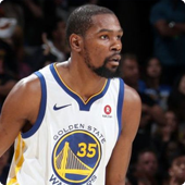 Kevin Durant in Golden State Warriors jersey in 2018