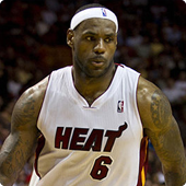 LeBron James in Miami Heat white jersey in 2013