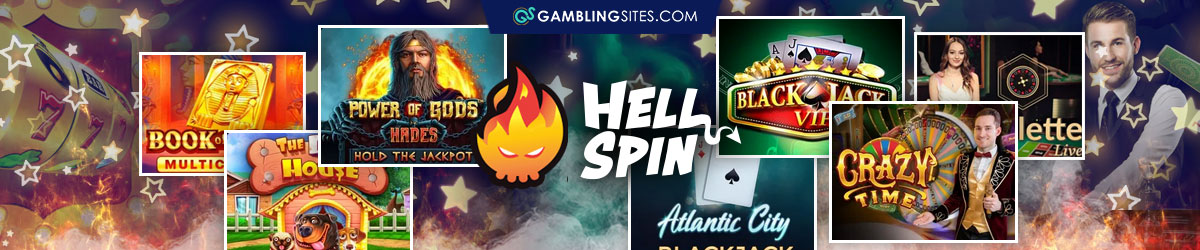 Hell Spin Casino Collage of Different Casino Games