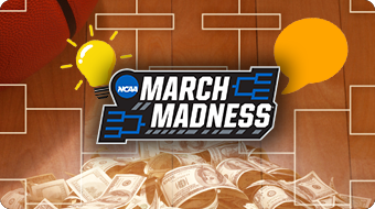 March Madness Logo on Basketball Betting Bracket