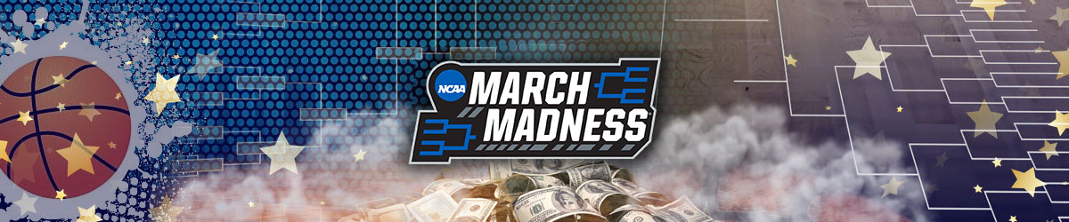 March Madness Logo Laying on Pile of Money