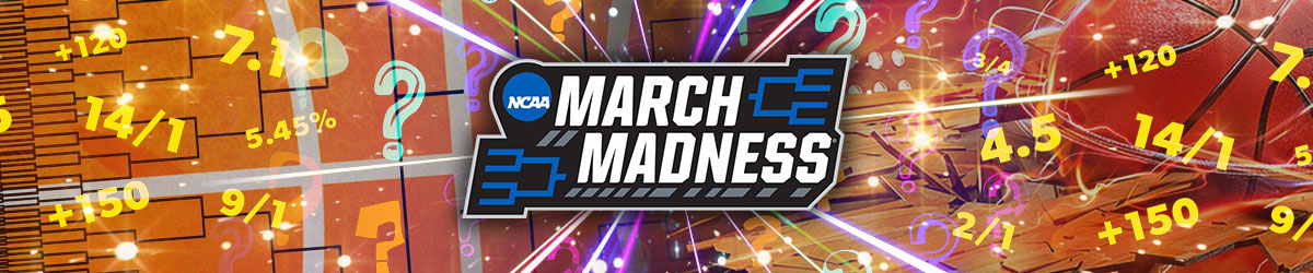 March Madness Logo, Basketball, Moneyline Bets, Questions Marks