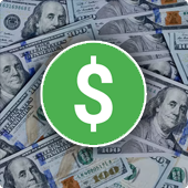 Green dollar sign with $100 bills